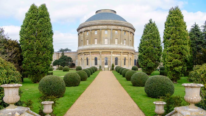 View of the Rotunda from the path with newly restored roof at Ickworth, Suffolk